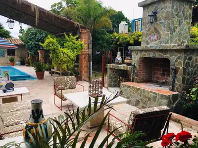 Jardín al aire libre en Hotel Posada Rancho Los Laureles