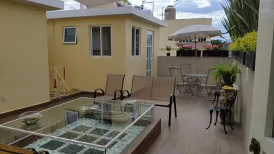 Un patio o zona al aire libre en Departamento María Félix - Dpto de 1 Habitación con Bella terraza común - Zona tranquila en CDMX