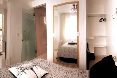 Cama o camas de una habitación en Departamento Frida Kahlo - Dpto de 1 habitación - Bella terraza común - Zona tranquila en CDMX