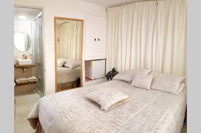 Cama o camas de una habitación en Habitación Jorge Negrete - Habitación independiente con baño privado y bella terraza común