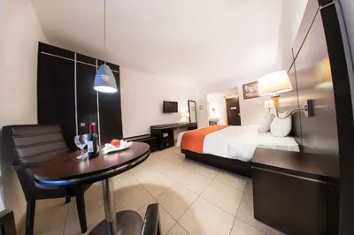 Cama o camas de una habitación en HOTEL OLIBA Boca del Rio