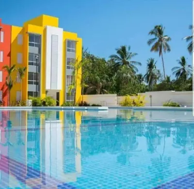 Piscina en o cerca de El Arrecife: Apartamento con alberca a 10 minutos de la playa