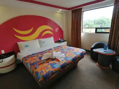 Cama o camas de una habitación en Hotel Atlántico