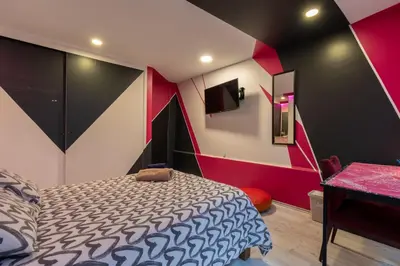 Cama o camas de una habitación en Posada Bugambilia