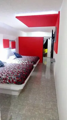 Cama o camas de una habitación en Hotel San Carlos Yautepec