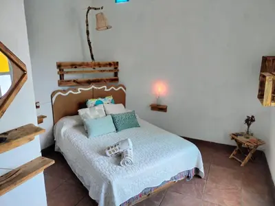 Cama o camas de una habitación en Mi Atardecer en Tepoz, Hostal