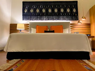 Cama o camas de una habitación en Casa Azulai Puebla Hotel Boutique