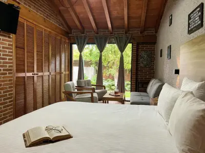 Cama o camas de una habitación en Orgánico Hotel Boutique TEPOZTLÁN