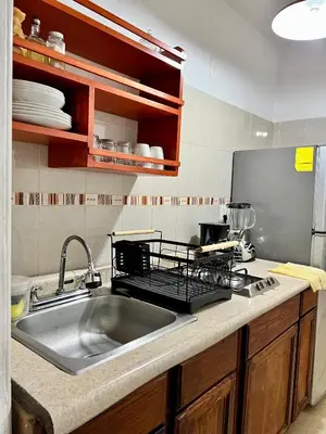 Una cocina o zona de cocina en Departamento planta baja en Acapulco Diamante