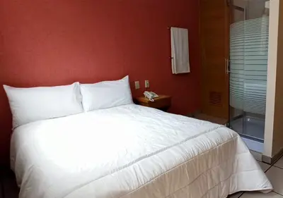Cama o camas de una habitación en Hotel Malinalli Bella Vista