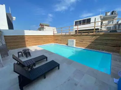 Piscina en o cerca de 8pers -6camas AC -Alberca-Playa 3min Playas Vicente fox