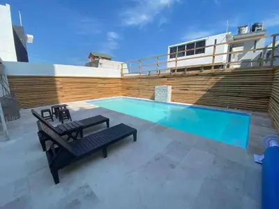 Piscina en o cerca de 8pers -6camas AC -Alberca-Playa 3min Playas Vicente fox