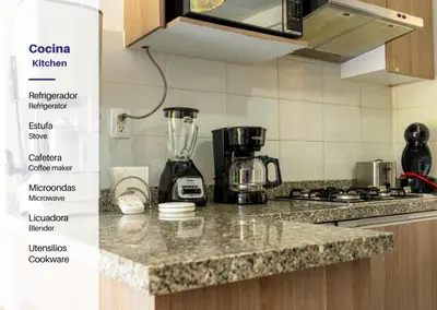 Una cocina o zona de cocina en Beautiful Apartment in Dream Acapulco Diamante