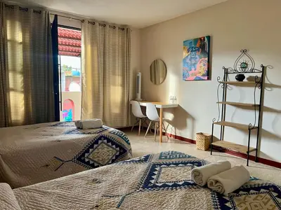 Cama o camas de una habitación en CASA CEMPOAL
