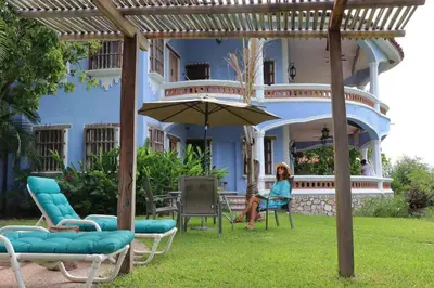 Jardín al aire libre en Villa del Puerto