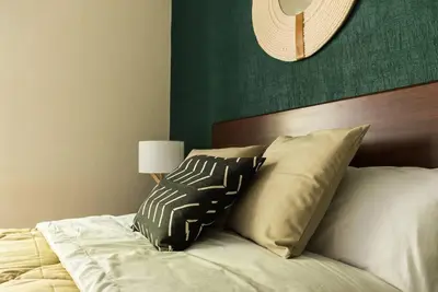 Cama o camas de una habitación en **Con Club de Playa y Alberca : Hasta 18 huéspedes**