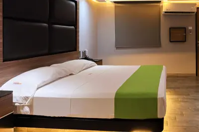 Cama o camas de una habitación en Auto-Hotel Playa Linda