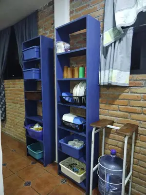 Una cocina o zona de cocina en La Casa del Kiosco Azul Independiente Alberca Mascotas Gran Jardín