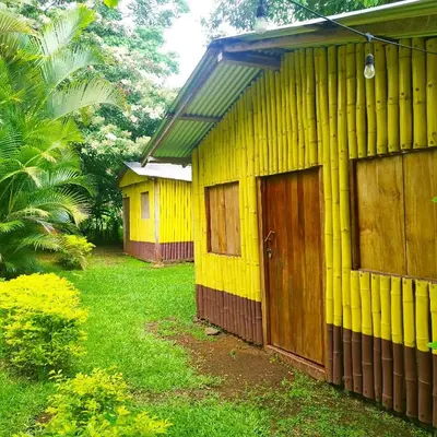 Jardín al aire libre en Cabañas Ixaya