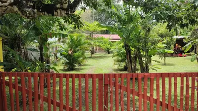 Jardín al aire libre en Cabañas Ixaya