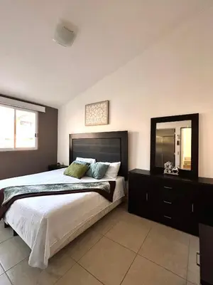 Cama o camas de una habitación en Villa Exclusiva, Terrasol Diamante, A 5 min de Forum y de la playa