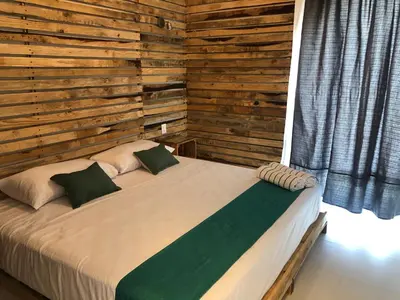 Cama o camas de una habitación en NUEVO Depto vista al mar.