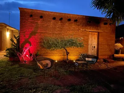 Jardín al aire libre en Casa Regina Oaxaca