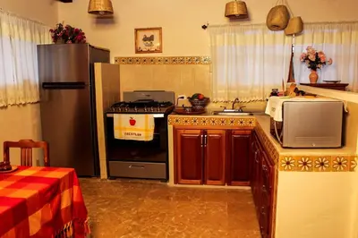 Una cocina o zona de cocina en Rustic Luxury Retreat Near Historic Zacatlan