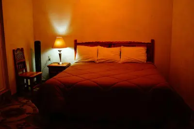 Cama o camas de una habitación en Hospedaje La Hoja