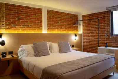 Cama o camas de una habitación en Mi Zona Lodging Coyoacán