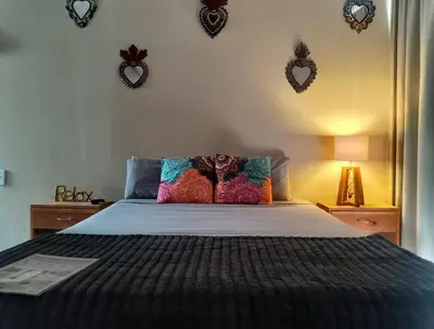 Cama o camas de una habitación en Bokatrip Xochimilco