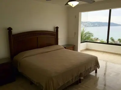 Cama o camas de una habitación en Departamento Familiar en Acapulco con Hermosa Vista!