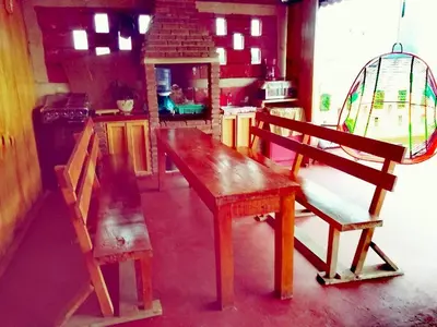 Zona de estar de CABAÑA tipo habitación planta alta en Zacatlàn