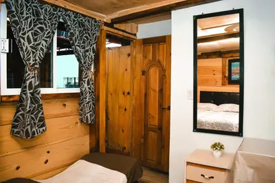 Cama o camas de una habitación en CABAÑA tipo habitación planta alta en Zacatlàn