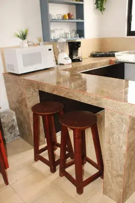 Una cocina o zona de cocina en Bungalow Turrent, a 5 minutos de Playa Mocambo