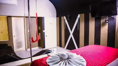 Cama o camas de una habitación en La Selva Auto Hotel ADULTS ONLY