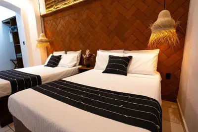 Cama o camas de una habitación en Casa Sofi Oaxaca