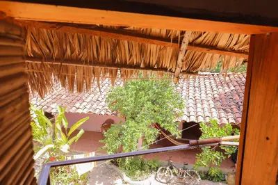 Jardín al aire libre en Bungalow confortable en lagunas de Chacahua