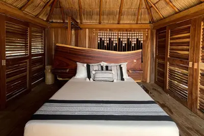 Cama o camas de una habitación en Casa UwU, Chacahua Oaxaca