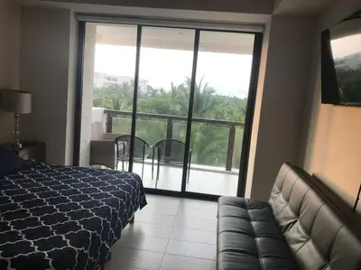 Cama o camas de una habitación en Acapulco amplio Depto 3bd en Residencial La Isla Torre Hawaii