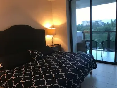 Cama o camas de una habitación en Acapulco amplio Depto 3bd en Residencial La Isla Torre Hawaii
