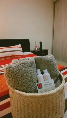 Cama o camas de una habitación en Casa Amapolas Oaxaca