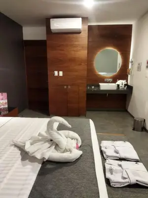 Cama o camas de una habitación en HOTEL M ELITE BLACK