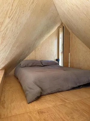 Cama o camas de una habitación en Grasshopper Cabañas