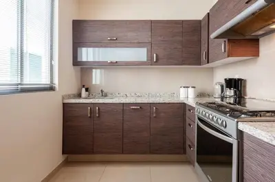 Una cocina o zona de cocina en Urban Classic CDMX 2BD 4PAX// Céntrico con balcón